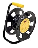 Designers Edge E230 Retractable Extension Cord Storage Reel, Multi-Outlet Adapter, Black/Yellow [並行輸