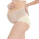 WANYI 妊婦帯 腹帯 産前産後 マタニティベルト 妊婦用サポーター 腹帯としてダブルベルト 骨盤 恥骨や腰の負担をしっかりサポート 腰痛 冷房対策 通気性良 簡単装着 (ヌード色, 110CM)
