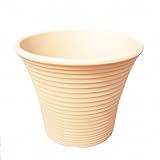 8号 DLローズ 千段柄 ホワイティクリームイエロー 深型 植木鉢 おしゃれ 陶器 穴あり 三河焼