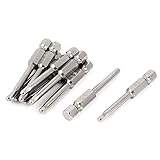 1/4" ×3ミリメートルX 50ミリメートル磁気六角ドライバービットシルバートーン10個入り