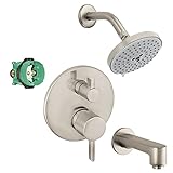 Hansgrohe KST04231-27495-13BN Raindance S 150 Air 3-Jet Showerhead Kit with Tub Spout Thermostatic T