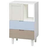 不二貿易 マルチキャビネット サマルカ 引出し2杯 扉付き カラフル 50938