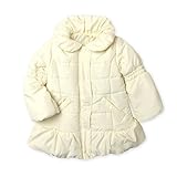 ベビー服 女の子 アウター フルジップ ロング コート  ミアメール Eタフタ 中綿 無地 女児 ベビー (1.アイボリー/95cm)