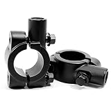 Deqna（TM）1ペアオートバイブラックハンドルバーのバックミラーマウントユニバーサル10MM 7/8アルミクランプはすべて10ミリメートルスタッドマウントのミラーに適合