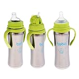 Kesoto 全3色 断熱ボトル 食事 授乳 ステンレススチール - 緑