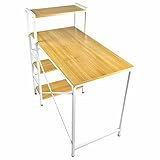 ラック付きデスク 幅95×奥行48cm 収納 PCデスク 両用デスク パソコンデスク SY-PDK100 (ナチュラル)