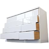 タンスのゲン 鏡面チェスト 完成品 収納 ローチェスト 幅120 アップル ホワイト 4201000400