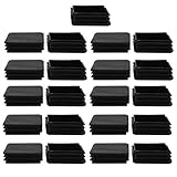uxcell チューブインサート 80 x 80mm プラスチック製 正方形 リブ付き チューブインサート エンド カバー キャップ 78mm~80mmの内部サイズ 家具 脚 フロアプロテクター 21個入り