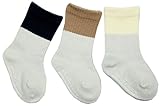 アンナニコラ 3足組 2色使いシンプルソックス(新生児用) 脱げにくい仕様 7-9cm グレー 6042 日本製