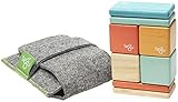 8 Piece Tegu Pocket Pouch Magnetic Wooden Block Set, Sunset [並行輸入品]