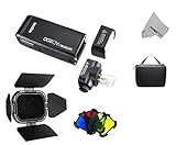 Fomito® GODOX AD200 TTL ポケット フラッシュ+Godox BD-07 バーンドアキット（ハニカムグリッド付き）＋4枚カラーフィルター（青/緑/赤/黄） Godox AD200専用