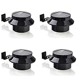 Uniquefire 4 x ブラック 自動点灯　防雨仕様　面倒な配線は一切不要 ソーラーLEDライト　玄関灯　門灯 （内蔵の電池)