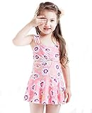 ワンピース水着 女の子 可愛い 5色入り ジュニア キッズ水着 スクール水着 スイムウエア 撮影服 紫外線対策 UVカット コスチューム (Mサイズ（90-100cm）, pink)