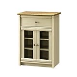 キャビネット 木目調 フレンチ カントリー 引出し付き ガラス 扉 ミルフィー MLC-8060CA