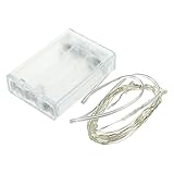 ストリングライト, SODIAL(R)2mの20個LED 電池パワートリングライトランプ装飾照明 クリスマスパーティーウエディングに適します 4.5V　　白