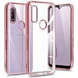 arrows We F-51B ケース クリア FCG01 透明 TPU スマホケース 薄型 軽量 耐衝撃 メッキ加工 ソフトケース 人気 カバー(ローズゴールド)