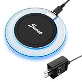 Seneo ワイヤレス充電器 Qi充電器 パッド型 呼吸ランプ付 USBケーブル ACアダプタ...