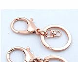 ハンドメイド キーホルダー 金具 キーリング カン付き ワンタッチ リング パーツ DIY 10個セット (ピンクゴールド)