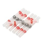 ILS - 100 pieces Red Heat Shrink Solder Sleeve Seal Wire Splice Butt Connector AWG 22-18GA