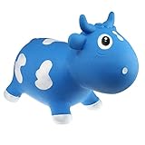 Kidzzfarm KF-MC130103 Jumping Animal, Milk Cow Bella Blue