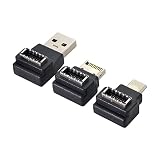 NFHK USB 3.1 フロントパネルヘッダー メス Type-E - オス Type-A & Type-C USB-C マザーボード拡張データアングルアダプター 3個