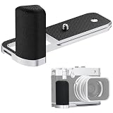 GFX 100RF ハンドグリップ ハンドグリップ 富士フイルム Fuji GFX100RF カメラ用 メタル GFX100 RF L ブラケットホルダー 内蔵アルカクイックリリースプレート&バッテリーコンパートメント開口部 滑り止めマイクロファイバーパッド - シルバー