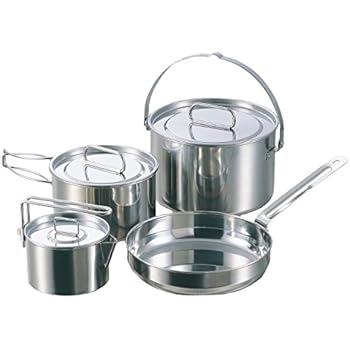 キャプテンスタッグ バーベキュー BBQ用 鍋 セット ラグナステンレスクッカー LセットM-5504