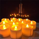 YoungerbabyオレンジイエローFlameless Candles withタイマー – 6 hrs on 18 hrオフ – 電池式キャンドル、ちらつきLEDティーライト、ウェディング、パーテ