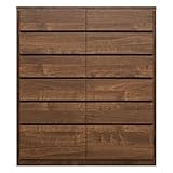 丸田木工 チェスト タンス 収納 キューブ 幅90 幅100 幅120 4段 6段 ホワイト色 オーク色 ウォールナット色 木製 桐箪笥 日本製 国産 大川家具 (幅104-6段チェスト, ウォールナット色)