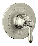 Rohl A1400LMSTN Country Bath Kit for Pressure Balance with Metal Lever Without Diverter, Satin Nicke