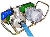 ミナトワークス ベルト掛けポンプセット (50Hz/2インチ/3相200V/3馬力全閉モーター/サクションホース4m付)