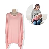 ハナノ 3WAY 高品質 授乳ケープ ストール ポンチョ 360度 安心 ナーシングケープ セルローズ繊維 (ピンク)