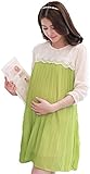 マタニティ きれいめ ワンピース ギャザー ピンク ネイビー 全5色 L XL 妊婦 (XL, グリーン)