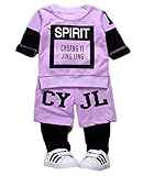 Wanghongベビー服 子供服 男女兼用 上下セット パーカー Tシャツ 丸首 長袖 ベビー服　女の子 赤ちゃん服　幼児　子供服　男の子 　英字 ロゴ 可愛い 春 秋 スポーツ 運動会 旅行 記念日