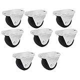 uxcell キャスター 車輪 プレート式 金属 PA PVC 2マウントホール 家具トロリー 30mm 8個入り