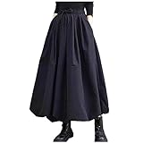 [Over the moon] バルーンスカート レディース ロング丈 モード系 秋 冬 コクーン 地雷系 着痩せ 50代 ボリューム 部屋着 ブラック XL