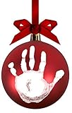 Pearhead Babyprints DIY Handprint or Footprint Ball Ornament, Red [並行輸入品]
