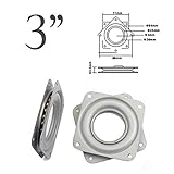MIOIM ターンテーブル ベアリング 3" 4" 6" スクエア 回転 ベベルスイベルプレート (3インチ)