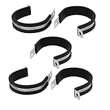 uxcell EPDMラバーライニングPクリップ ゴム 304ステンレス鋼 シルバートーン ブラック 48mm 直径 5個入り