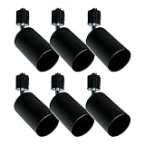 ダクトレール用スポットライト器具 ダクトレール用照明器具 ライティングバー用スポットライト レールライト スポットライト器具のみ 電球無し (6セット, 黒-E11)