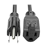 Tripp Lite Standard Power Extension Cord, 10A, 18 AWG (NEMA 5-15P to NEMA 5-15R), Black, 6 ft. - Pow