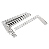 5uxcell　直角定規　完全スコヤ　L形ルーラー　90度　1cm‐25cm測量レンジ　ダブルサイド　5個