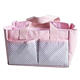 MADHOLLY ベビー用品収納　オムツストッカー　折りたたみ　赤ちゃんカゴ　バスケット　小物収納　大容量収納箱 ピンク
