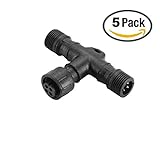 FVTLED ローボルト ガーデンライト専用 ジャンクション プラグ イルミネーション ガーデン エクステリア クリスマス用 (4 Pin T-コネクタ(5pcs))