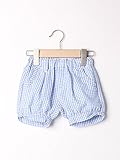 (ラーゴム) LAGOM　ギンガムチェックかぼちゃパンツ　サックス　95
