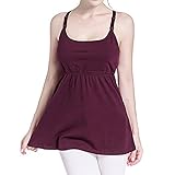 授乳トップス Hosam マタニティウェア 授乳服 妊婦服 タンクトップ キャミソル 夏用 ゆったり ルームウェア　産前 産後 妊婦用 授乳用 ルームウェア 入院服 お出かけにも (S, レッド)