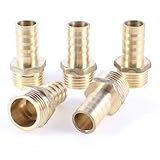 uxcell オスホースバーブ　　バーブアダプタ　カプラコネクタ　水燃料　空気圧　5個入り