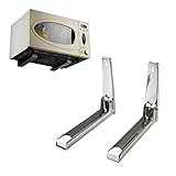 2pcsキッチン電子レンジオーブンブラケット頑丈な折りたたみ式ストレッチ壁マウントラックシェルフ