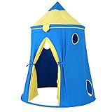 Pericross Kids Teepee Tent Children Play Tent Gamehouse Blue Yellow for Indoor Outdoor [並行輸入品]