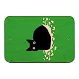 Black Cat Sitting on羽ホームビジネスオフィスSign 6" x 9" SIGN.WOOD.9X6.Z000978_8